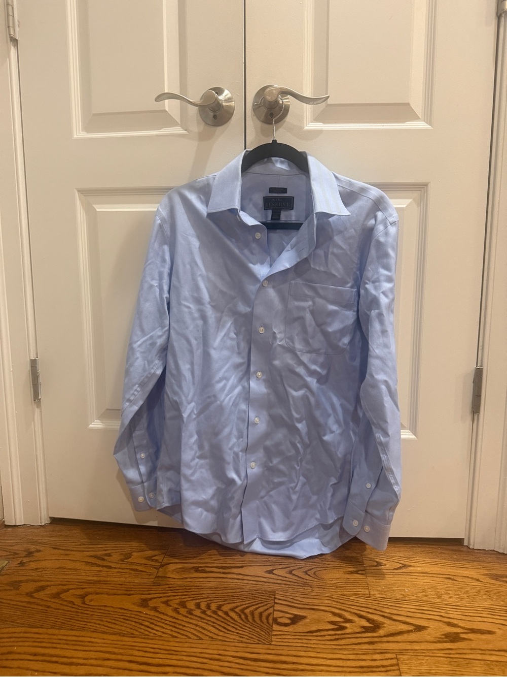 Jo S A Bank Reserve Light Blue Men's Button-Front Dress Shirt